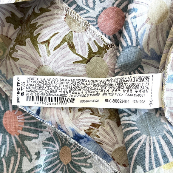 NWT ZARA PRINTED SHORT DRESS SIZE XL Halter Neck 100% Cotton - Picture 11 of 11